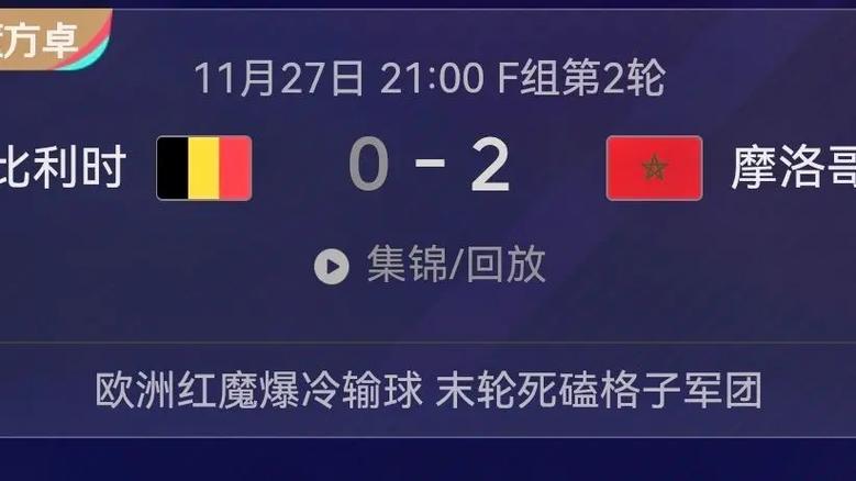 比利时vs摩洛哥预言结果